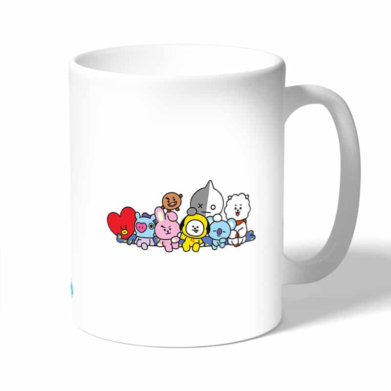 كوب قهوة بتصميم خط السعادة شخصيات BT21 كوب قهوة بتصميم خط السعادة شخصيات BT21