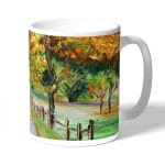 كوب قهوة بتصميم رسم الطبيعه