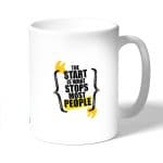 كوب قهوة بتصميم عبارات انجليزية