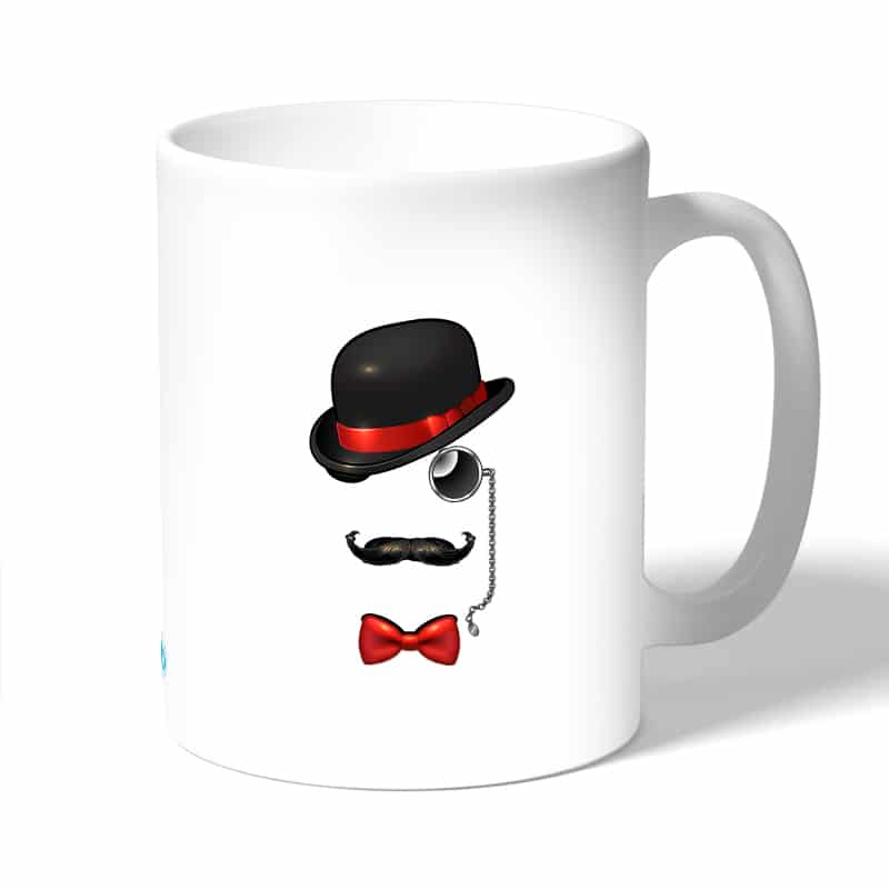 كوب قهوة بتصميم قبعة وشوارب كوب قهوة بتصميم قبعة وشوارب