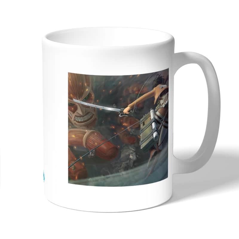 كوب قهوة بتصميم قتال مع العملاق الضخم هجوم العمالقة كوب قهوة بتصميم قتال مع العملاق الضخم هجوم العمالقة