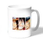 كوب قهوة بتصميم لوفي وشقيقاه ون بيس