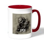 كوب قهوة بمقبض احمر بتصميم أبيكس ليجندز قلب أسود