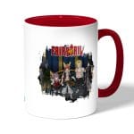 كوب قهوة بمقبض احمر بتصميم أعضاء فيري تيل