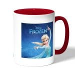 كوب قهوة بمقبض احمر بتصميم إلسا ملكة آريندل فروزن