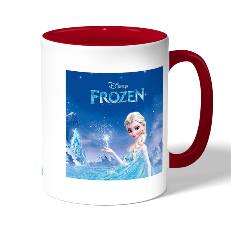 كوب قهوة بمقبض احمر بتصميم إلسا ملكة الثلج كوب قهوة بمقبض احمر بتصميم إلسا ملكة الثلج