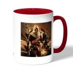 كوب قهوة بمقبض احمر بتصميم الطائرمع الصقر أساسنز كريد