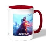 كوب قهوة بمقبض احمر بتصميم الفتاة المحاربة باتلفيلد 1