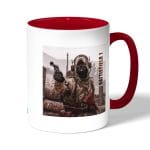 كوب قهوة بمقبض احمر بتصميم باتلفيلد 1 التخفي جيدا