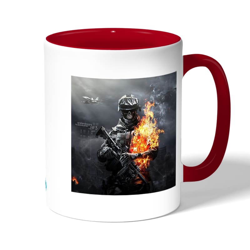 كوب قهوة بمقبض احمر بتصميم باتلفيلد 3 كوب قهوة بمقبض احمر بتصميم باتلفيلد 3