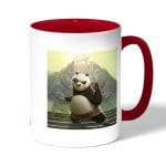 كوب قهوة بمقبض احمر بتصميم بو كونغ فو باندا