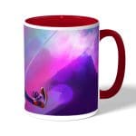 كوب قهوة بمقبض احمر بتصميم بيتر بوركر سبايدر مان