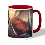 كوب قهوة بمقبض احمر بتصميم تقضي ميكاسا على العمالقة هجوم العمالقة