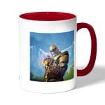 كوب قهوة بمقبض احمر بتصميم ثانوس فورتنايت