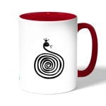 كوب قهوة بمقبض احمر بتصميم ثعبان لطيف