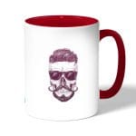 كوب قهوة بمقبض احمر بتصميم جمجمه انيقه