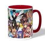 كوب قهوة بمقبض احمر بتصميم جنون الانميات