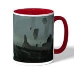 كوب قهوة بمقبض احمر بتصميم حافة العالم ديث ستراندنغ