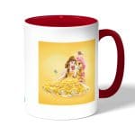 كوب قهوة بمقبض احمر بتصميم حصان الاميرة بيلا