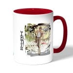 كوب قهوة بمقبض احمر بتصميم ديث نوت عالم الشياطين