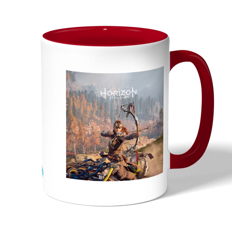 كوب قهوة بمقبض احمر بتصميم رماية أسهم إلوي هورايزن زيرو داون كوب قهوة بمقبض احمر بتصميم رماية أسهم إلوي هورايزن زيرو داون