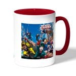 كوب قهوة بمقبض احمر بتصميم سباق أكاديميتي للأبطال