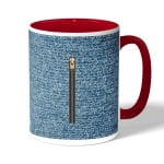 كوب قهوة بمقبض احمر بتصميم سحاب