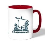 كوب قهوة بمقبض احمر بتصميم سفينة