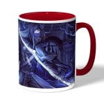 كوب قهوة بمقبض احمر بتصميم سيدة ماريا من برج الساعة النجمي