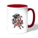 كوب قهوة بمقبض احمر بتصميم شخصيات ناروتو وهم صغار