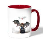 كوب قهوة بمقبض احمر بتصميم صياد وحوش ذا ويتشر