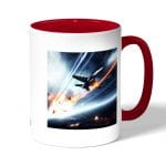 كوب قهوة بمقبض احمر بتصميم طائرات حربيه باتلفيلد