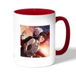 كوب قهوة بمقبض احمر بتصميم طوكيو الغول