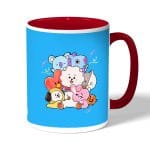 كوب قهوة بمقبض احمر بتصميم عناق أر جي شخصيات BT21