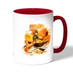 كوب قهوة بمقبض احمر بتصميم غضب ناتسو فيري تيل