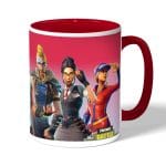 كوب قهوة بمقبض احمر بتصميم فورت نايت باتل رويال