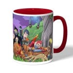 كوب قهوة بمقبض احمر بتصميم فورت نايت رسم