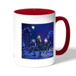 كوب قهوة بمقبض احمر بتصميم فورت نايت زومبي