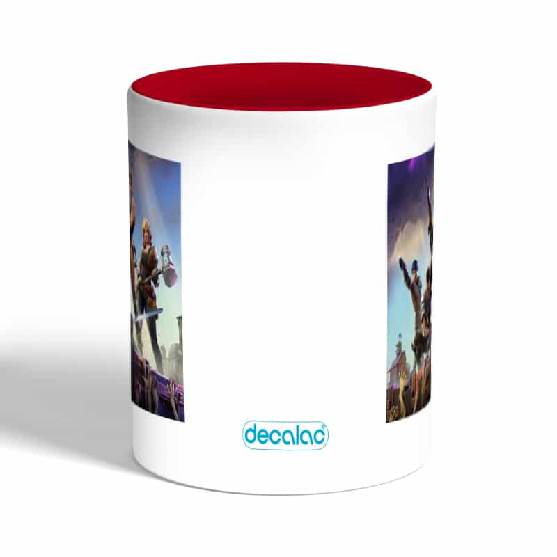 كوب-قهوة-بمقبض-احمر-بتصميم-قتال-الزومبي-فورت-نايت-1