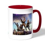 كوب قهوة بمقبض احمر بتصميم قتال الزومبي فورت نايت