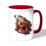 كوب قهوة بمقبض احمر بتصميم قتال اللحيه البيضاء ون بيس