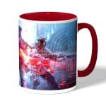 كوب قهوة بمقبض احمر بتصميم قتال جماعي باتلفيلد