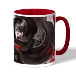 كوب قهوة بمقبض احمر بتصميم قتال ليفاي هجوم العمالقة