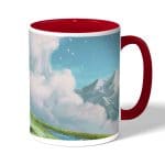 كوب قهوة بمقبض احمر بتصميم قلعه هاول المتحركة