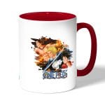 كوب قهوة بمقبض احمر بتصميم قوة الثلاثة أشقاء ون بيس