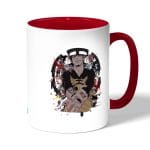 كوب قهوة بمقبض احمر بتصميم قوة لاو ون بيس