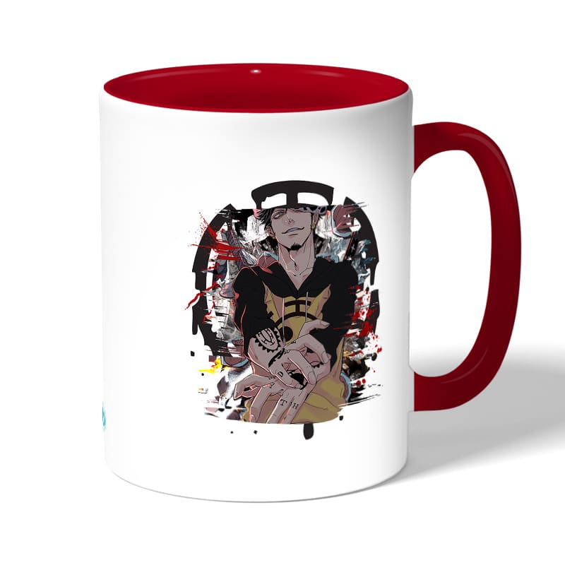 كوب قهوة بمقبض احمر بتصميم قوة لاو ون بيس كوب قهوة بمقبض احمر بتصميم قوة لاو ون بيس