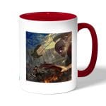 كوب قهوة بمقبض احمر بتصميم قوة ميكاسا انمي هجوم العمالقة