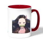 كوب قهوة بمقبض احمر بتصميم كامادو نيزوكو