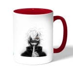 كوب قهوة بمقبض احمر بتصميم كانيكي طوكيو غول